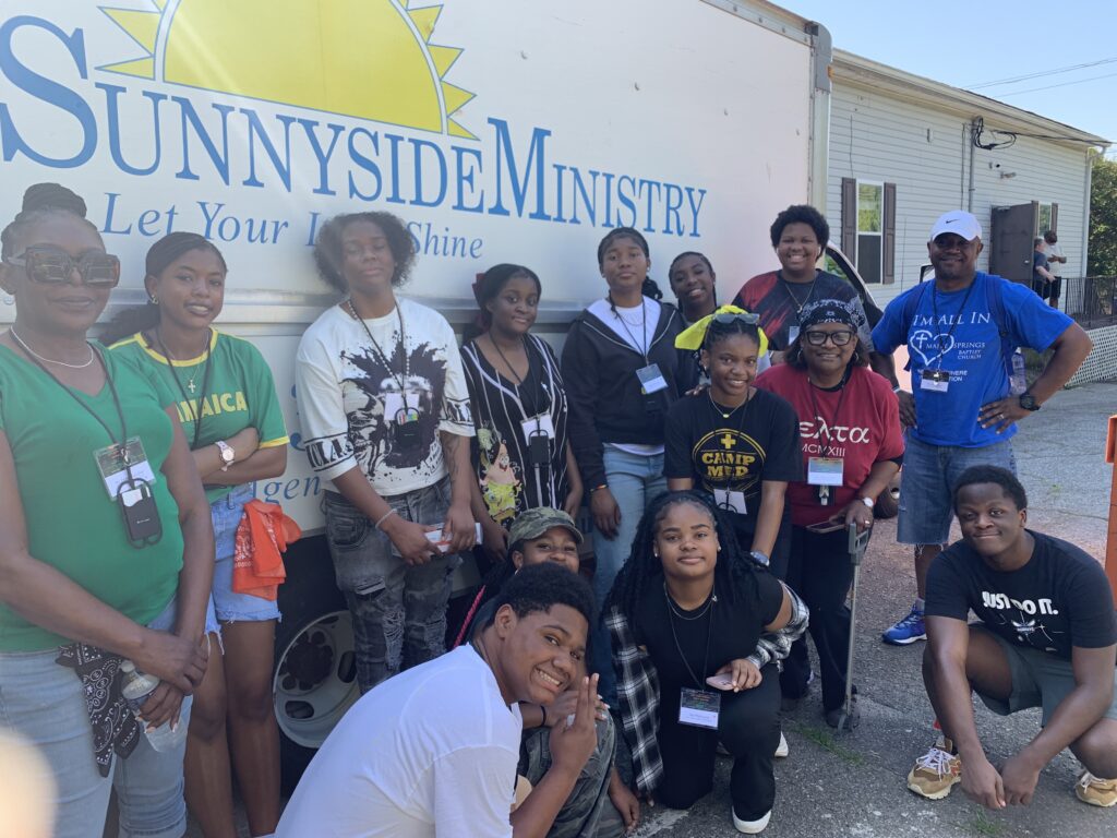 Youth from First Baptist and First Waughtown Baptist Churches came together in service at Sunnyside Ministry, demonstrating faith in action through community outreach.